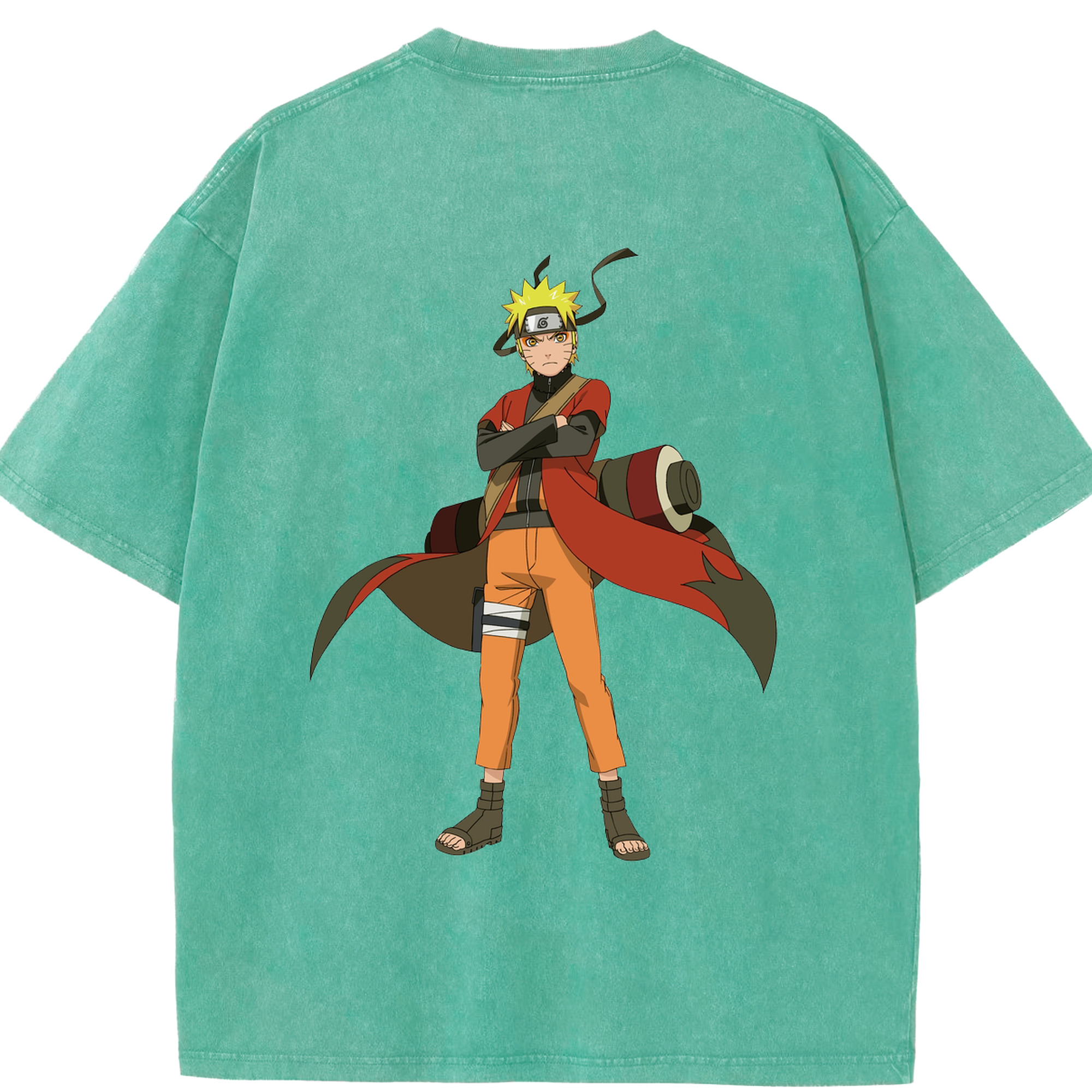 （画像用） NARUTO -ナルト- うずまき ナルト Uzumaki Naruto 綿100% ヴィンテージ風 半袖Tシャツ（背面プリント）